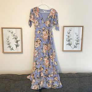 Francesca’s high low wrap floral dress